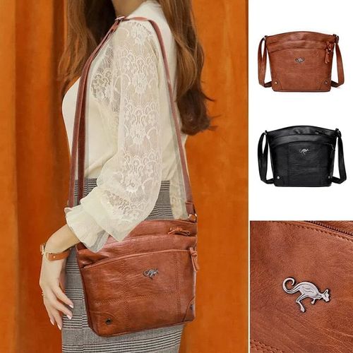 (🎅Christmas Special Price)Soft Leather Messenger Multi Pocket Large Capacity Shoulder Bag