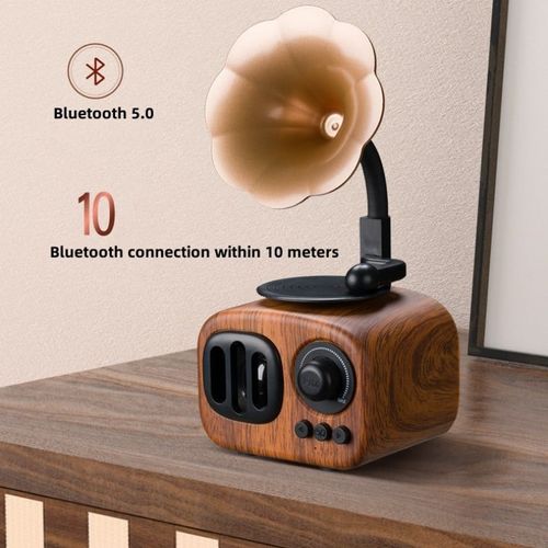 ❤️Retro Wooden Phonograph Bluetooth Speaker