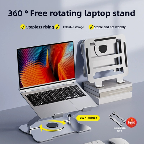 Installation-free laptop tablet stand foldable padded high alloy cooling stand rotating monitor lifting stand