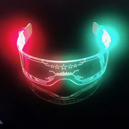 LED light-emitting glasses futuristic technology sense jittery voice the same bar bouncer burst flash charging glasses