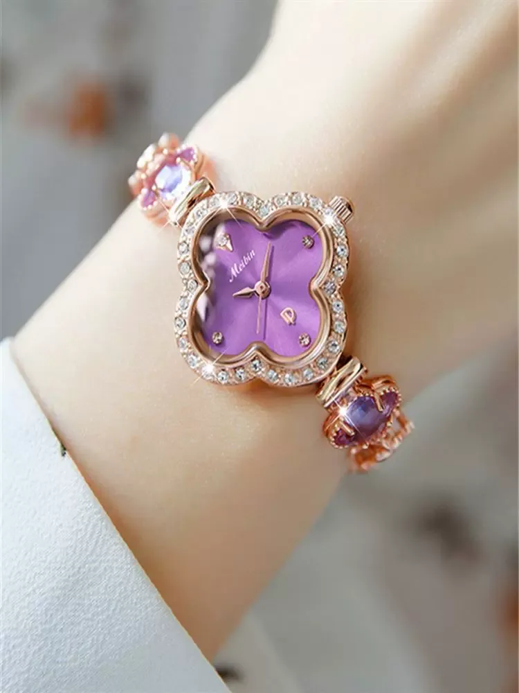 💖New fashion ladies four-leaf clover bracelet quartz watch