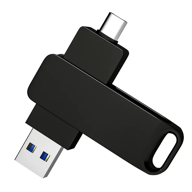 Metal rotating 360°U disk business gifts cell phone computer USB flash drive 64G128G large capacity