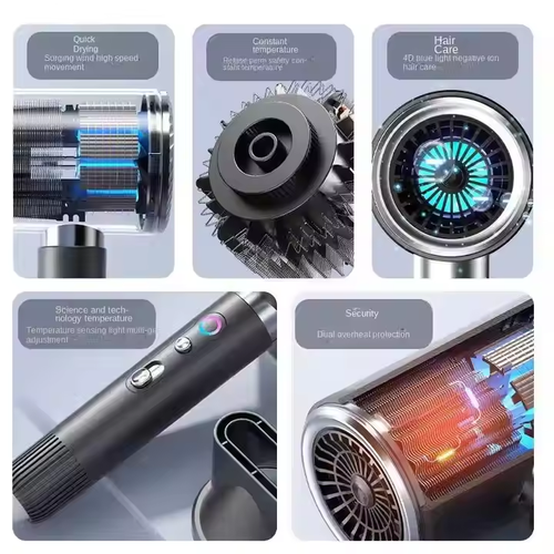 2400W High Speed Hair Dryer Adjustable Portable Negative Ion Blower Electric Ionic Salon Household Hair Dryer