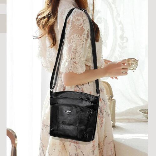 (🎅Christmas Special Price)Soft Leather Messenger Multi Pocket Large Capacity Shoulder Bag