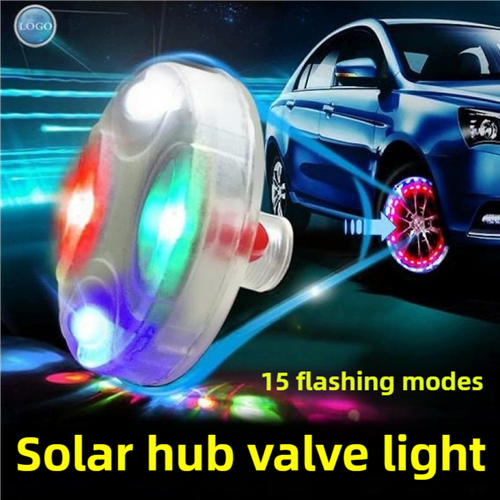 Car motorcycle tire light solar led valve cap light wheel decorative light flash light colorful wind turbine