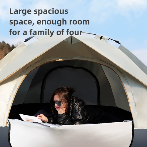 Best Selling Outdoor Fully Automatic 3-4 Tent Oxford Fabric Black Coated Automatic Tent Adult Children Camping Tent👩‍👩‍👧‍👦