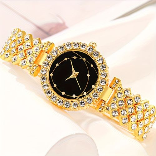 🎁Special Offer Items 80% Off🎁Luxury Women's Quartz Watch & Jewelry Combo Diamond Watch with Ring, Bracelet & Necklace for a Polished Look💘