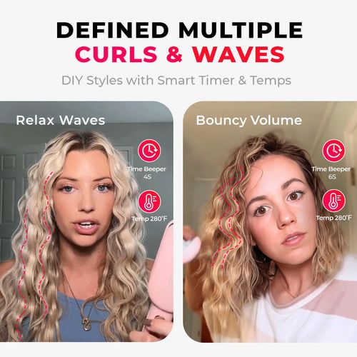Wave curling iron