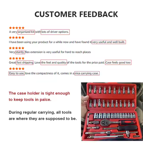 Auto repair tool set wrench socket tool 46 pieces set of batch head combination tool hardware tools