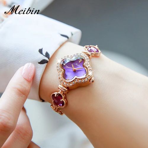 💖New fashion ladies four-leaf clover bracelet quartz watch