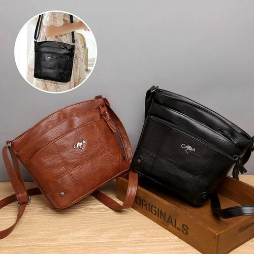 (🎅Christmas Special Price)Soft Leather Messenger Multi Pocket Large Capacity Shoulder Bag