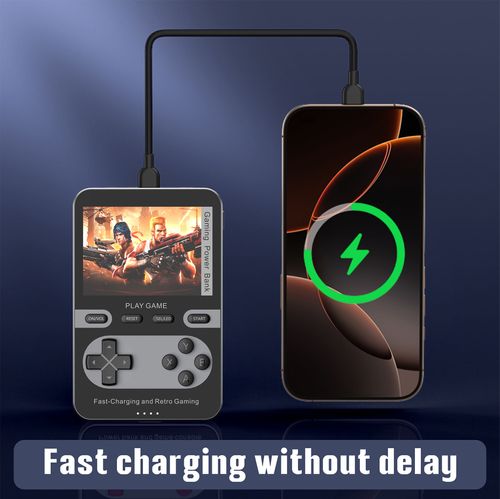 (🎅Christmas Special Price)2 in 1 Handheld Video Game Console Built-in 500 Classic Mini Games with 5000mAh Battery Pack Magnetic Power Bank Wireless Charger