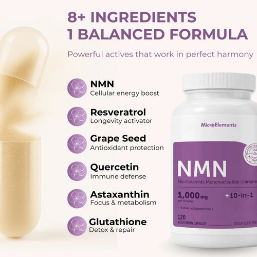 MicroElements NMN - Naturally Supports Cellular Energy To Help You Feel Younger & More Alive