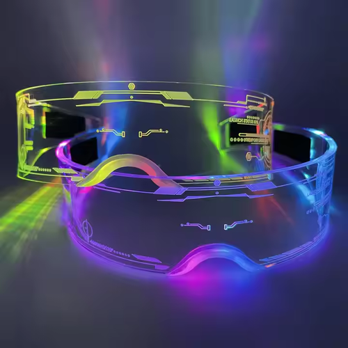 LED light-emitting glasses futuristic technology sense jittery voice the same bar bouncer burst flash charging glasses