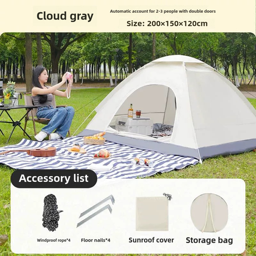 Best Selling Outdoor Fully Automatic 3-4 Tent Oxford Fabric Black Coated Automatic Tent Adult Children Camping Tent👩‍👩‍👧‍👦