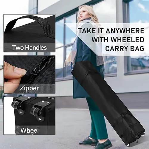 CROWN SHADES 10x10 Canopy Tent, Pop Up Beach Tent for Outdoor Shades with Wheeled Bag, 8 Stakes, 4 Ropes