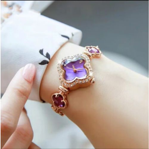 💖New fashion ladies four-leaf clover bracelet quartz watch