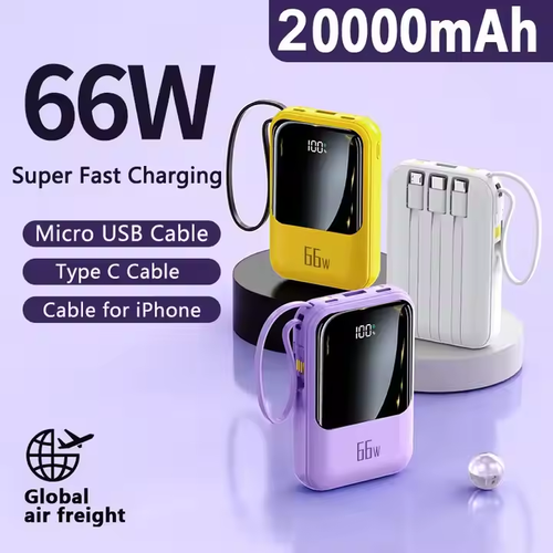 20000mAh Mini Power Bank 66W Super Fast Charging PD 20W Portable External Battery Powerbank For iPhone Samsung Huawei Xiaomi