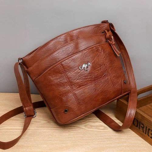 (🎅Christmas Special Price)Soft Leather Messenger Multi Pocket Large Capacity Shoulder Bag