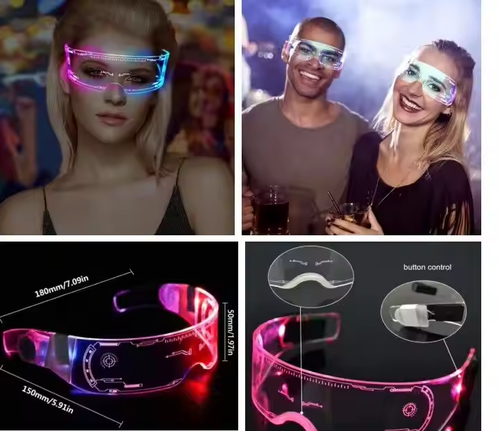 LED light-emitting glasses futuristic technology sense jittery voice the same bar bouncer burst flash charging glasses