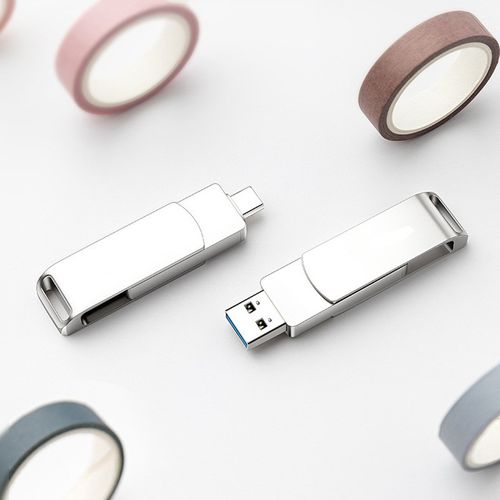 Metal rotating 360°U disk business gifts cell phone computer USB flash drive 64G128G large capacity