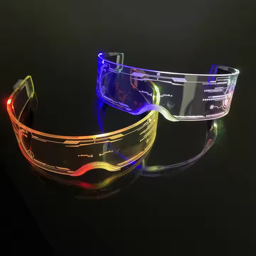 LED light-emitting glasses futuristic technology sense jittery voice the same bar bouncer burst flash charging glasses