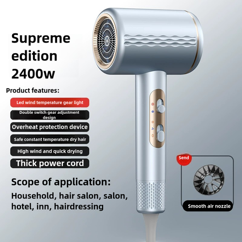 2400W High Speed Hair Dryer Adjustable Portable Negative Ion Blower Electric Ionic Salon Household Hair Dryer