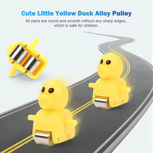 Little Yellow Duck Climbing Stairs Track Slides Children's Toys LED Lights Musical Slide Toys For Children Gift