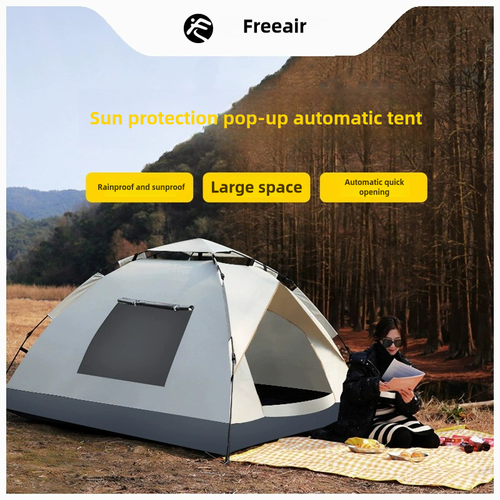 Best Selling Outdoor Fully Automatic 3-4 Tent Oxford Fabric Black Coated Automatic Tent Adult Children Camping Tent👩‍👩‍👧‍👦