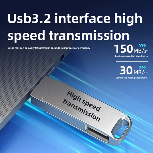 Metal rotating 360°U disk business gifts cell phone computer USB flash drive 64G128G large capacity