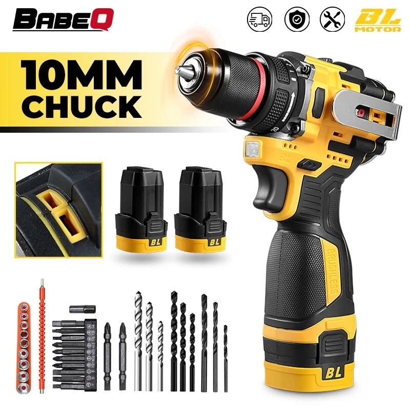 16.8V Brushless Electric Drill 80NM 2 IN 1 Cordless Drill 10MM Chuck Screwdriver
