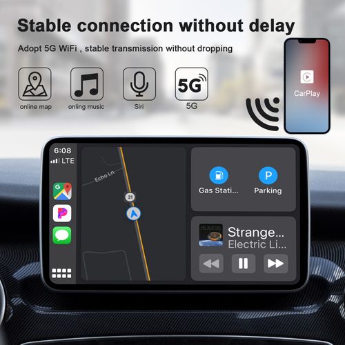 Suitable for Apple wireless CarPlay, this converter is compatible with iPhone iOS 10 and above.