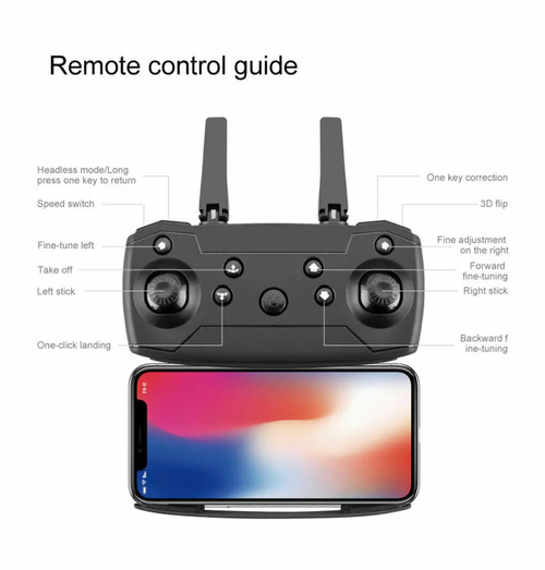 Foldable drone, 4K dual cameras, WiFi, FPV, 15-minute flight time, 100-meter transmission distance, 1800mAh battery, 2.4GHz 4-channel.