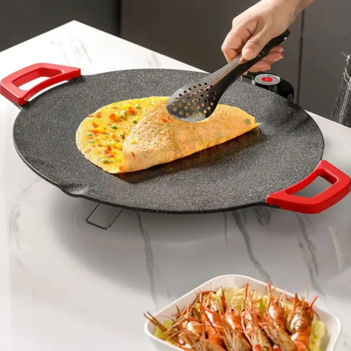 Portable Korean-style electric grill with adjustable temperature control