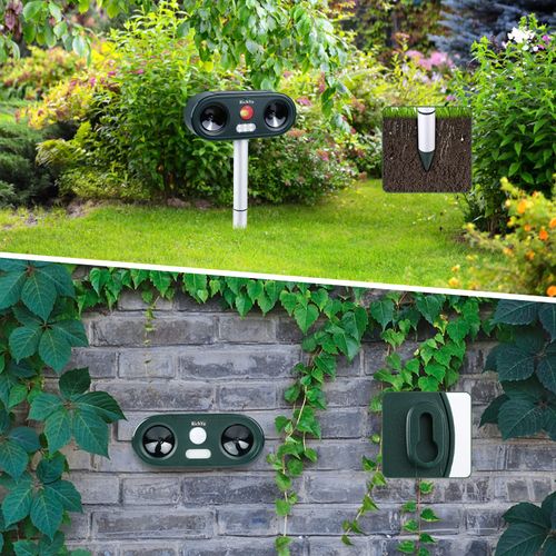 Outdoor Solar Ultrasonic Animal Repeller Dogs Cats Skunks Deer Raccoons