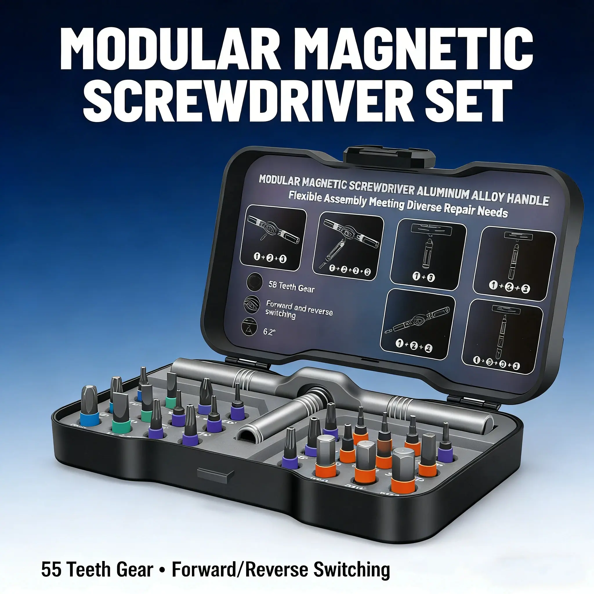 Multi-functional ratchet screwdriver set