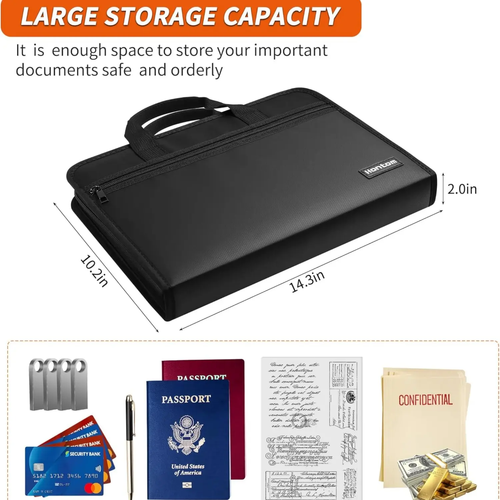 Fireproof document storage bag