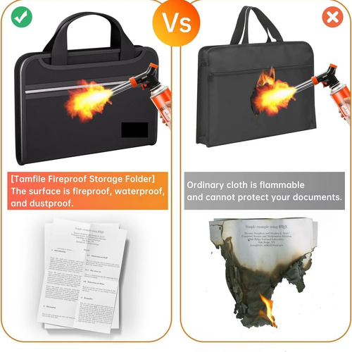 Fireproof document storage bag