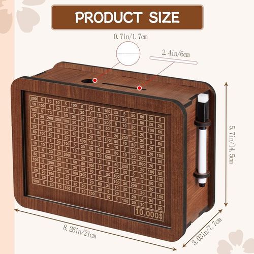 Wooden savings box for cash vault