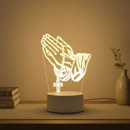 3D Cross Design Led Night Light, USB Powered Creative Desktop Lamp, Decorative Lamp for Home Bedroom, Living Room, Office