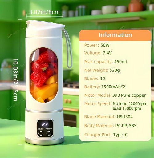 Portable juicer! USB charging, compact and easy to carry.
