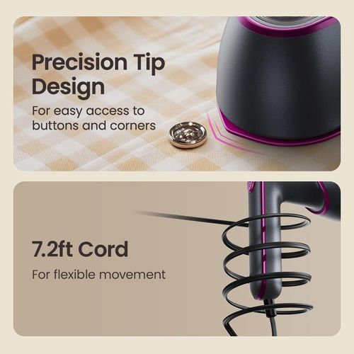 Jack&Rose 2-in-1 Steam Iron and Garment Steamer - Handheld Portable Clothes Wrinkle Remover