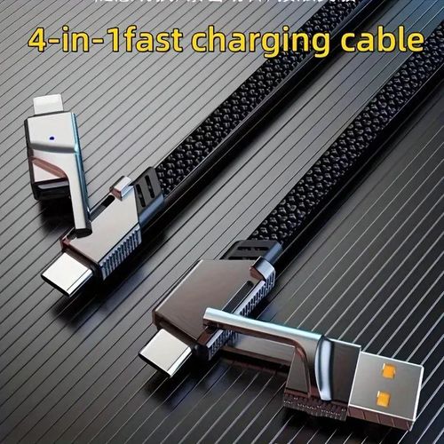 4-in-1 USB-C Fast Charging Cable, 5ft-1.5inch Type-C PD to Lightning Data Cable