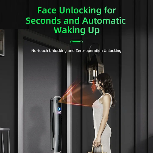 WIFI APP Smart Life APP Smart Lock 3D Face Recognition Fingerprint Password Smart Door Lock With Camera