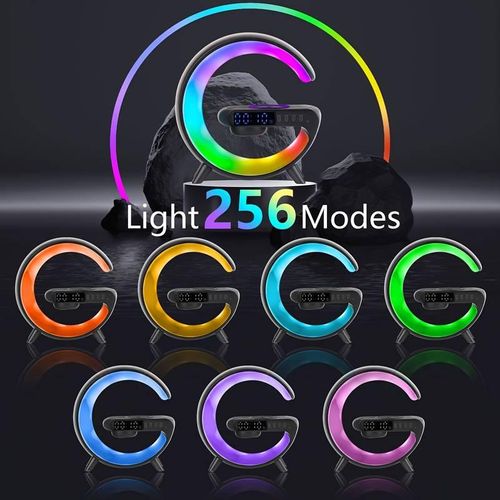 Wireless Speaker with Charger, RGB Light Strip Wireless Speaker with Alarm Clock, Creative Desktop Speaker for Bedroom, Dormitory, Holiday Gift