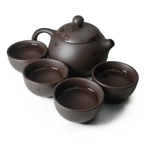Earthenware teapot with gift set-4 cups plus tea stove