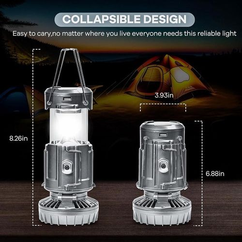 Camping lantern with fan, solar-powered camping fan.