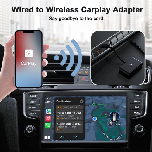 Suitable for Apple wireless CarPlay, this converter is compatible with iPhone iOS 10 and above.