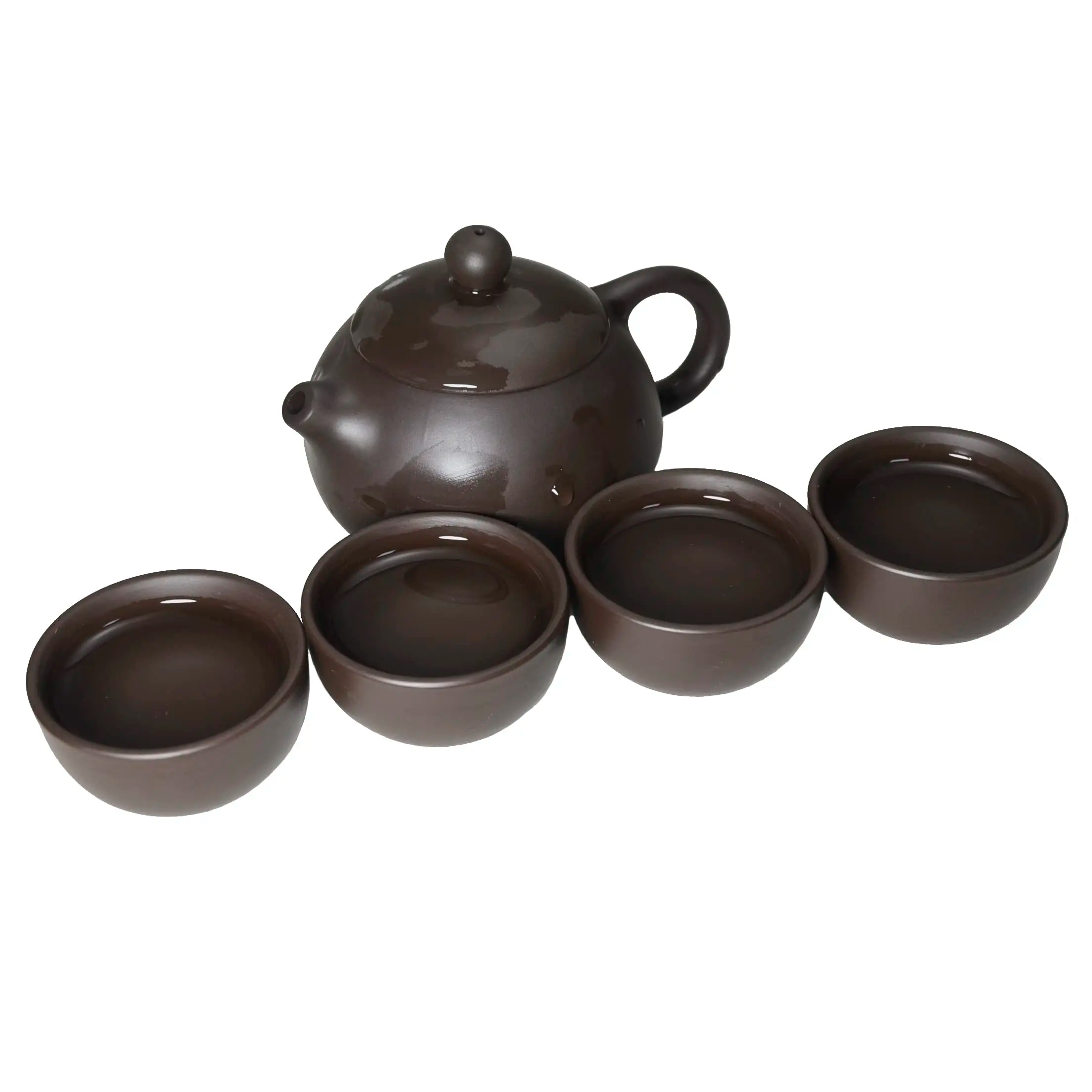 Earthenware teapot with gift set-4 cups plus tea stove