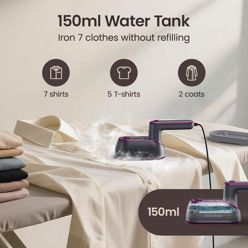 Jack&Rose 2-in-1 Steam Iron and Garment Steamer - Handheld Portable Clothes Wrinkle Remover